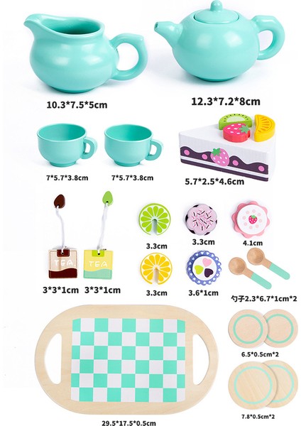 Bebek Ahşap Oyun Evi Ikindi Çayı Seti Pasta Simülasyonu Çaydanlık Fincan Seti Mutfak Oyuncakları (Yurt Dışından)