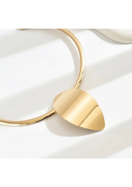 Oval Plak Adetay Choker Kolye