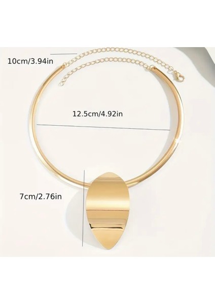Oval Plak Adetay Choker Kolye