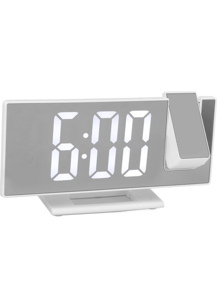Yatak Odası Için Dijital Projeksiyonlu Çalar Saat Büyük Led Ekranlı Aynalı Projeksiyonlu Çalar Saat Beyaz (Yurt Dışından) fiyatları