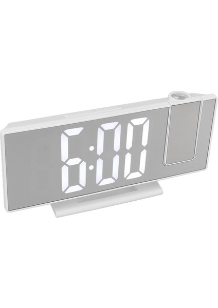 Yatak Odası Için Dijital Projeksiyonlu Çalar Saat Büyük Led Ekranlı Aynalı Projeksiyonlu Çalar Saat Beyaz (Yurt Dışından) modelleri