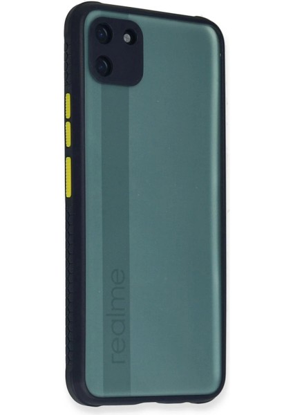 Newface Realme C11 Kılıf Miami Şeffaf Silikon - Lacivert