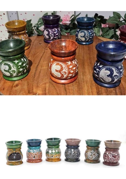 Obsidian Doğal Taş Buhurdanlık Aromaterapi Tütsülük Şık Dekoratif Şifa Taşı Oda Kokusu Difüzörü
