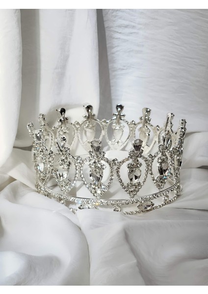 Pasta Tacı Doğum Günü Tacı Kraliçe Tacı Brithday Tacı Kına Düğün Damla Gümüş Kaplama 13CM fiyatları