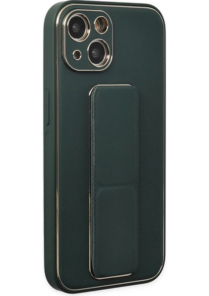 Newface iPhone 14 Plus Kılıf Coco Deri Standlı Kapak - Yeşil fiyatları