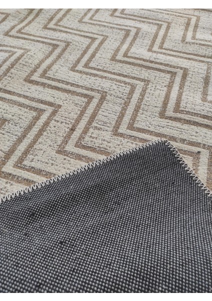 Modern Zarif Dokuma Kilim 120*170 Krem-Kahve