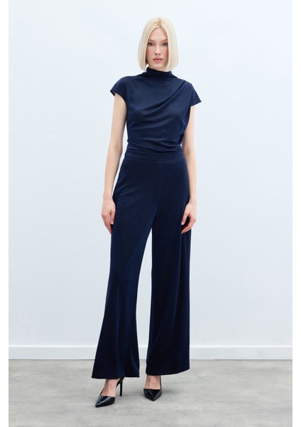 Simli Salaş Pantolon - Lacivert