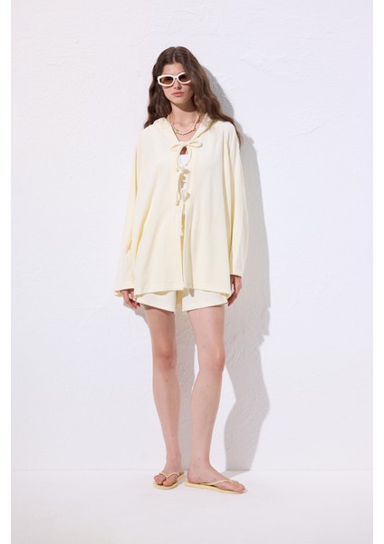 Havlu Kumaş Şort Vanilya