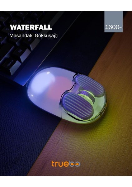 Waterfall Wireless RGB Gökkuşağı Efektli Mouse