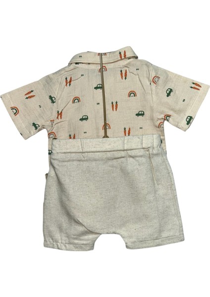 Erkek Bebek Havuç Detaylı Yazlık Takım – Gömlek & Şort 2'li Set fırsatları