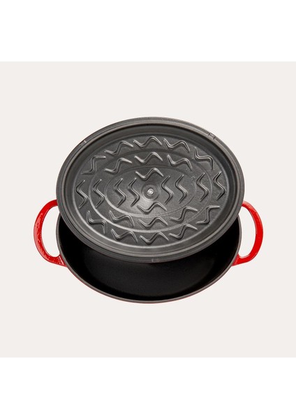 Oval Tencere Dagrade Kırmızı 23X29 cm fırsatları