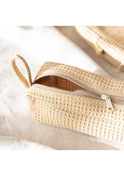 18,5x6 cm Doğal Waffle Aksesuar Çantası, Şık ve Pratik Kullanım Sağlar. fiyatları