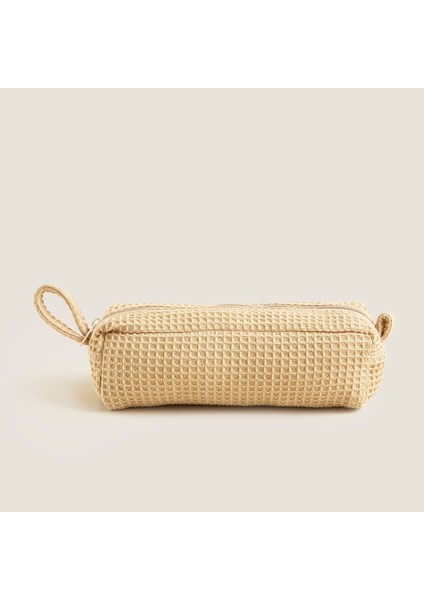 18,5x6 cm Doğal Waffle Aksesuar Çantası, Şık ve Pratik Kullanım Sağlar. modelleri