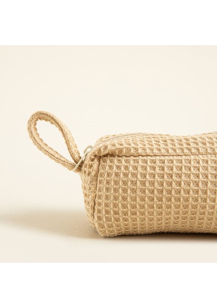 18,5x6 cm Doğal Waffle Aksesuar Çantası, Şık ve Pratik Kullanım Sağlar. fırsatları