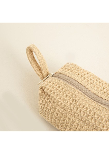 18,5x6 cm Doğal Waffle Aksesuar Çantası, Şık ve Pratik Kullanım Sağlar. indirimleri