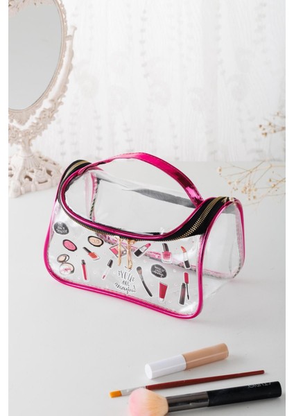 Şeffaf Mor Seyahat ve Kişisel Bakım Çantası, Pratik Organizer, Şık ve Hafif Tasarım fiyatları