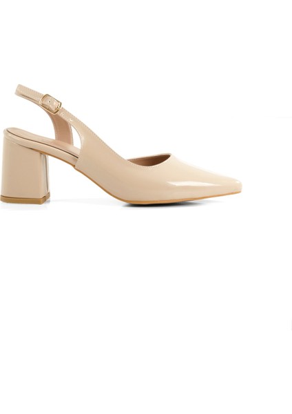 Verlik Ten Rugan Kısa Kalın Topuklu Stiletto Asimetrik Bantlı Kadın Ayakkabı modelleri