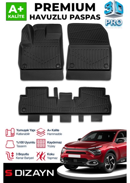 Opel Combo E 3D Pro Havuzlu Paspas 2018-2023 A+ Kalite