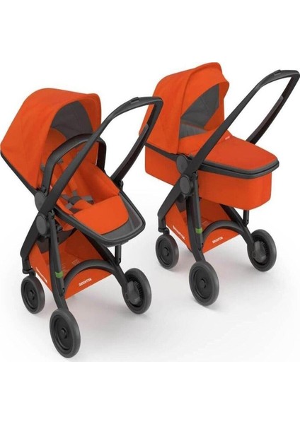 2'si 1 Arada Set - Bebek Arabası - Turuncu