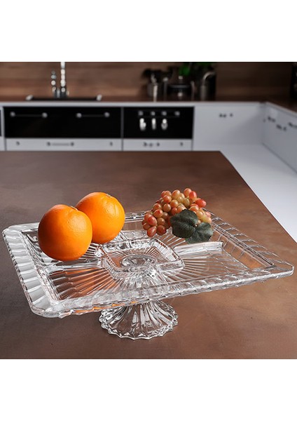 Cam Ayaklı Bölmeli Sunumluk 30/26 cm