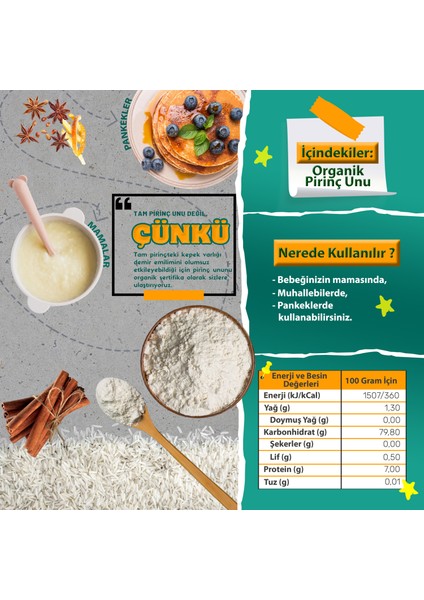 Organik Pirinç Unu (+4 ve +6 ay-250 gram)