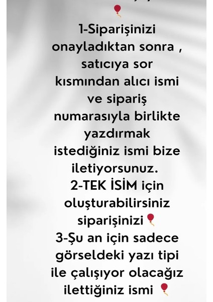 Kişiye Özel Isimli Balon Yastık fiyatları