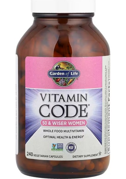 Vitamin Code Whole Food Multivitamin For Women 50 + 240 Vegetarian Capsules
