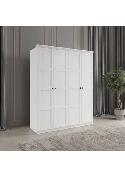 Toprak 4 Kapaklı Bazalı Gardırop Tamamı Mdf