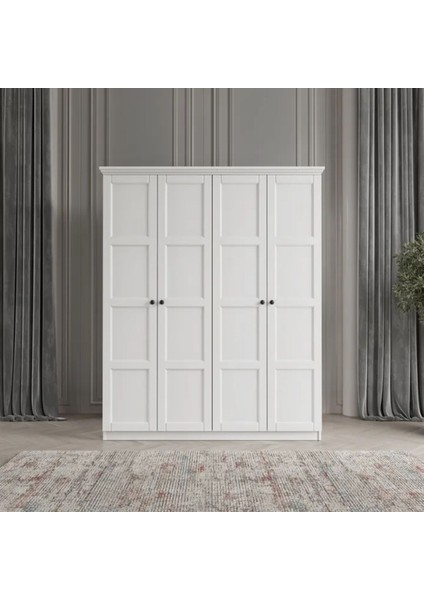 Toprak 4 Kapaklı Bazalı Gardırop Tamamı Mdf