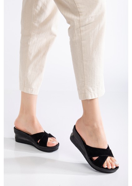 Kadın 5 cm Yüksek Dolgu Topuklu Günlük Şık Terlik fiyatları