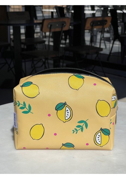 Limon Desenli Kadın Makyaj Çantası, Şık ve Renkli Tasarım fiyatları