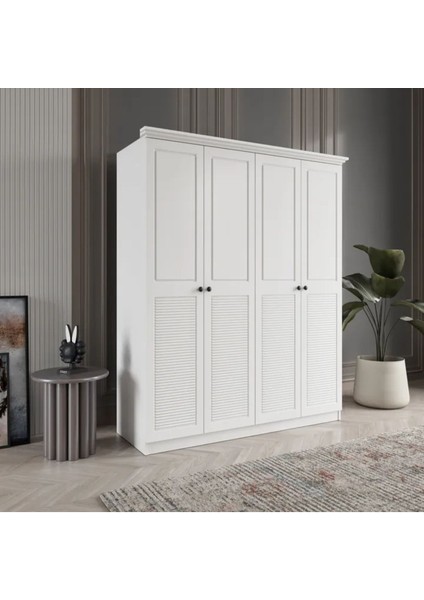 Inci 4 Kapaklı Bazalı Gardırop Tamamı Mdf