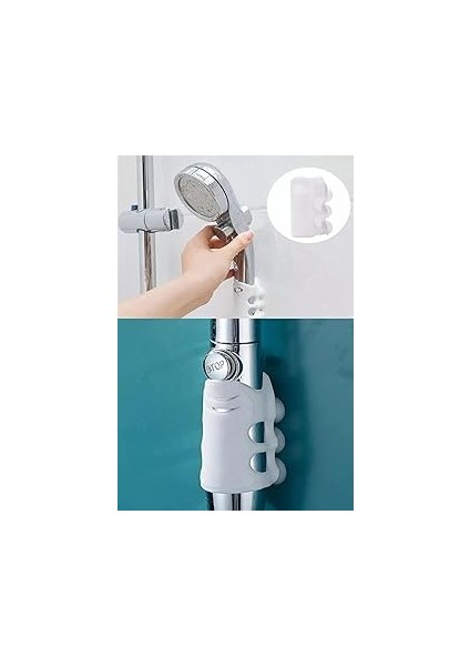 Vantuzlu Duş Başlığı Tutacağı Silikon Vantuzlu Banyo Başlığı Askı Tutucu Kanca Vakumlu Tutuc