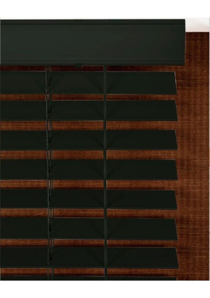 Gri Truwood Serisi (TRU125) Ahşap Jaluzi Perde Antrasit Gri Renk 50 mm
