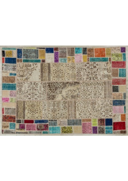 Doğal Dokunuş El Dokuma Patchwork Halı
