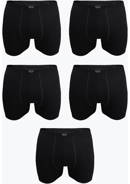 Erkek Siyah 5 Li Likralı Yumuşak Bambu Boxer 5ANT1273