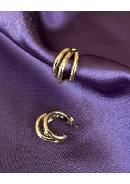 Üçlü Çelik Küpe