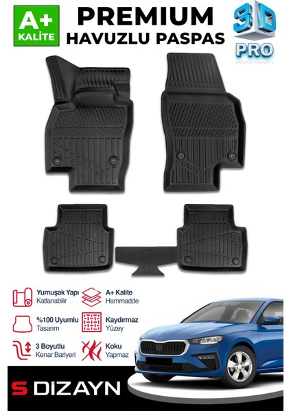 Skoda Scala 3D Pro Havuzlu Paspas 2019 Üzeri A+ Kalite