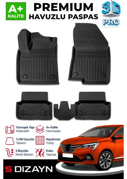 Renault Taliant 3D Pro Havuzlu Paspas 2021 Üzeri A+ Kalite