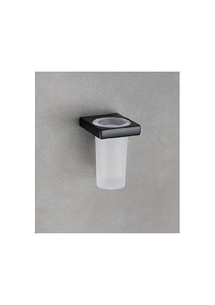 System Flat Diş Fırçalığı Cam/siyah Renk 118X94X78 mm