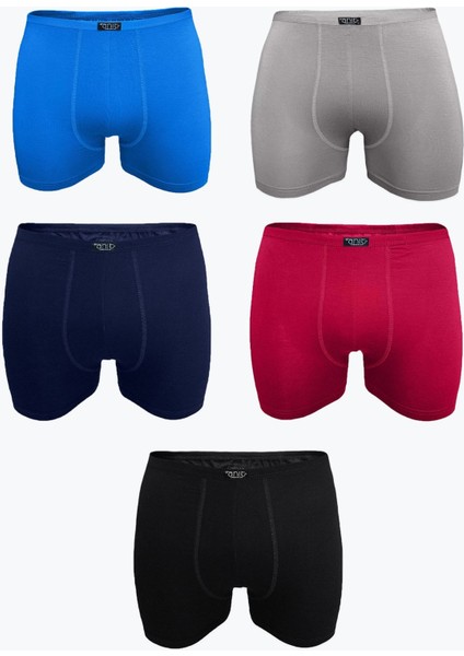 Erkek Siyah 5 Li Likralı Yumuşak Bambu Boxer 5ANT1273