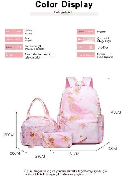 Sidi Tsai'nin Ilk ve Ortaokul Öğrencileri Için Omuz Çantası Yemek Çantası Kalem Çantası Üç Parçalı Takım (Yurt Dışından) fiyatları