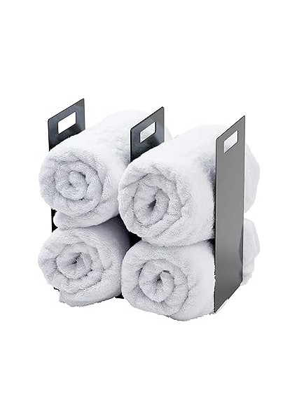 Yamazaki Home Tower Havlu Düzenleyici, Iç Içe Geçmiş, Siyah, 2 Adet