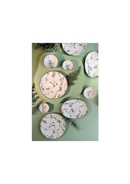 Porselen Bahar Esintisi 14 Parça Kahvaltı Takımı