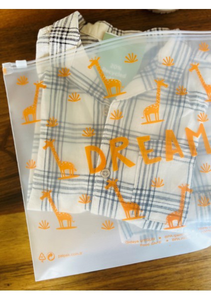 Zürafa Fermuarlı Çok Amaçlı Bebek, çoçuk Eşyaları Torbası 26X33 cm 1 Adet modelleri