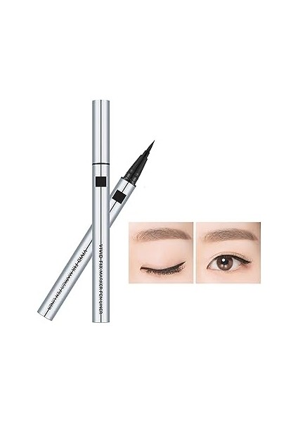 Kolay Uygulama Sağlayan Yoğun Siyah Mat Kalıcı Eyeliner Vivid Fix Marker Pen Liner (Deep Bla