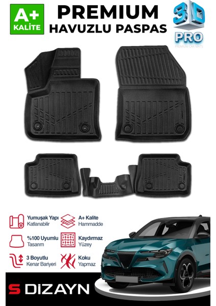 Alfa Romeo Junior Elektrikli 3D Pro Havuzlu Paspas 2024 Üzeri A+ Kalite