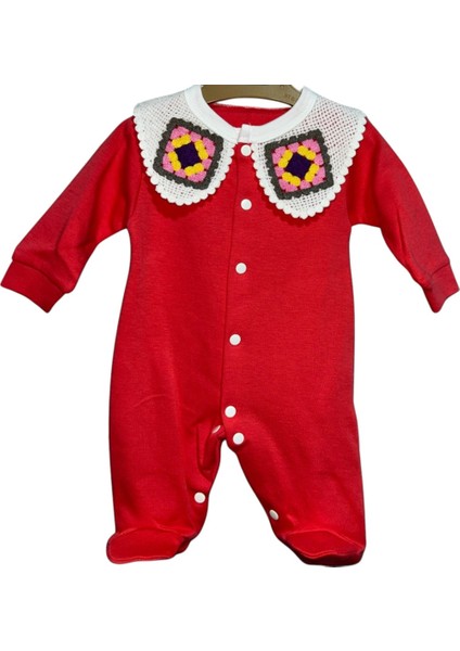 Kız Bebek Kare Örgü Yaka Detaylı Tulum fiyatları