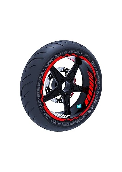 Çınar Extreme Reflektif Kırmızı Moto Gp Iç Dış Jant Şeridi Takım Sticker