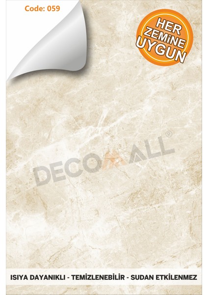 Code 59 Suya Dayanıklı Mutfak Banyo Zemin Mermer Mobilya Fayans Yapışkanlı Folyo Kaplama